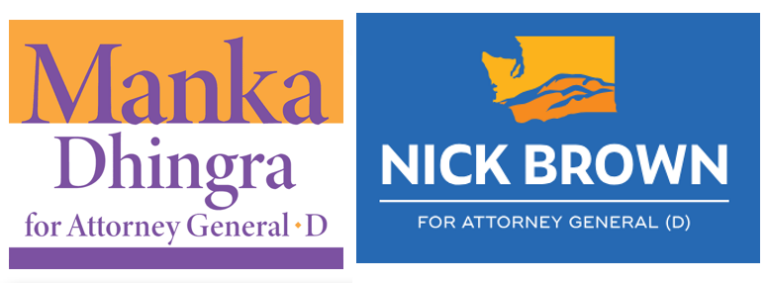 The Democrats of Pacific County have endorsed Manka Dhingra and Nick Brown for WA Attorney General!